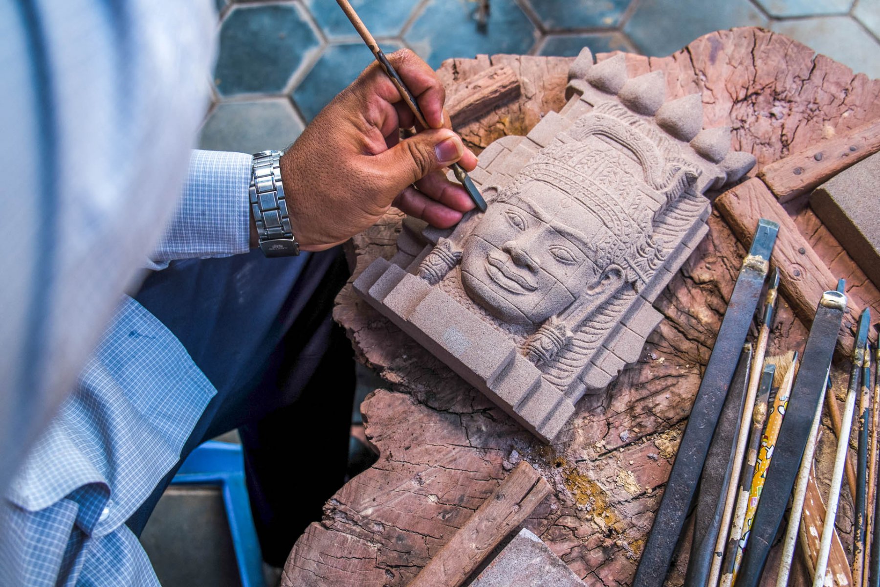 Stone Carving in Cambodia